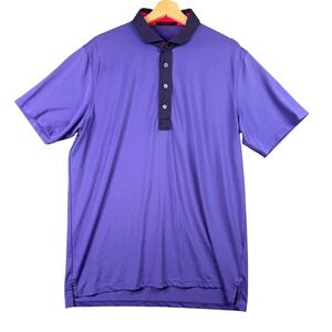 Greyson Mens Purple Short Sleeve Performance Golf Polo Shirt Size Large